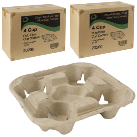Cardboard Coffee Cup Carry Tray - 4 Cup (360) | Discount Coffee