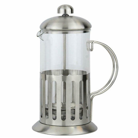 Glass & Brushed Stainless Steel Cafetiere (6 Cup) | Discount Coffee