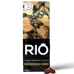 Rio Espresso Oro Coffee Beans (1kg) Italian Roast Coffee Bag | Discount Coffee