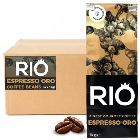 Rio Espresso Oro Coffee Beans (4x1kg) Italian Roast Coffee | Discount Coffee