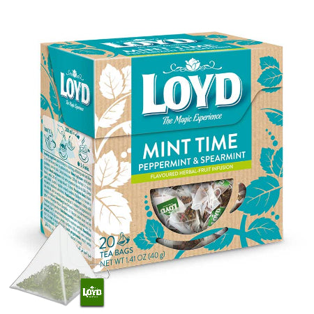 Loyd Mint Time Peppermint & Spearmint (20 Pyramid Tea Bags) | Discount Coffee
