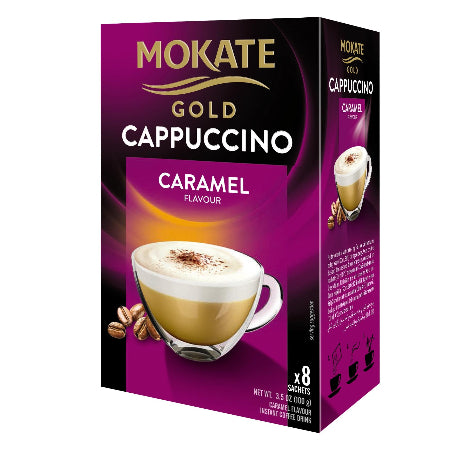 Mokate Gold Instant Caramel Cappuccino Sachets (8) | Discount Coffee