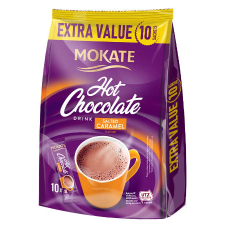 Mokate Salted Caramel Instant Hot Chocolate - Bulk Buy (100 Sachets) | Discount Coffee