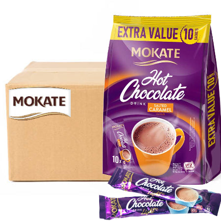 Mokate Salted Caramel Instant Hot Chocolate - Bulk Buy (100 Sachets) | Discount Coffee