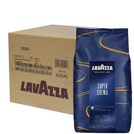 Lavazza Super Crema Coffee Beans (6 x 1kg) | Discount Coffee