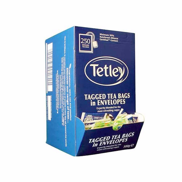 Tetley Tag & Envelope Teabags (250 teabags) - DiscountCoffee
